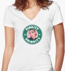 Camiseta entallada de cuello en V James Charles Pinkity Drinkity