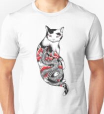Cat in Grey Snake Tattoo Unisex T-Shirt