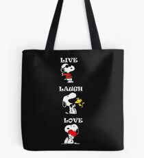 Snoopy Peanuts Funny Live Laugh Love Tote Bag