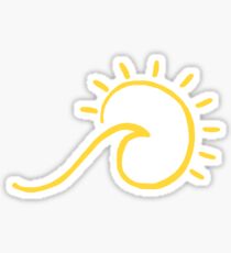 yellow beach wave sun shine Sticker