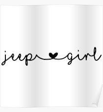 Jeep Girl Joined with Heart Poster