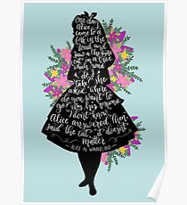 Alice in Wonderland Quote Silloette Poster