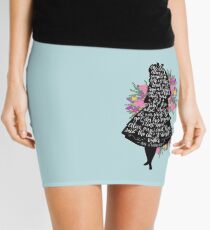Alice in Wonderland Quote Silloette Mini Skirt