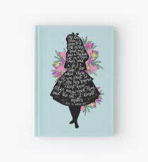 Alice in Wonderland Quote Silloette Hardcover Journal