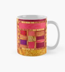 Taza clásica "Tela exótica, estilo étnico y bohemio, parches"