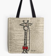 Giraffe with Monocle Tote Bag