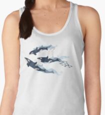 Orca in Motion / blush ocean pattern Women's Tank Top