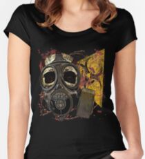 Biohazard Skull Tailliertes Rundhals-Shirt