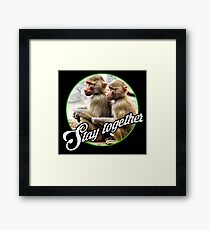 Monkey children - stay together - loyalty Framed Print