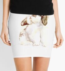 White & Brown Holland Lop Rabbit Mini Skirt