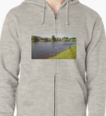River Ness Landscape Highlands,Scotland Zipped Hoodie