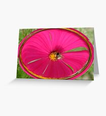 Bee on Cosmea flower altered image Greeting Card