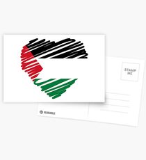 Palestine Heart Flag Postcards