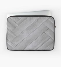 Hellgraue Fischgräten-Planken Laptoptasche