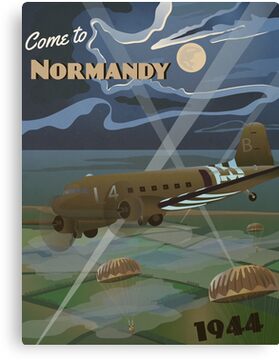 Normandy 1944 "D-Day Travel Poster" Canvas Print