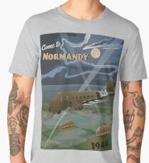 Normandy 1944 "D-Day Travel Poster" Men's Premium T-Shirt