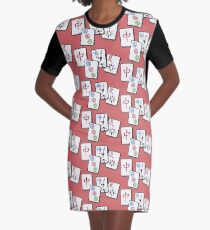 Mah Jong cubes on red background Graphic T-Shirt Dress