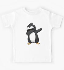 Cool Dabbing Penguin Graphic - Cute Funny Penguin Dab Design Kids Tee