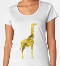 Camiseta premium de cuello ancho Jirafa Funny Animals acuarela camiseta niños regalo