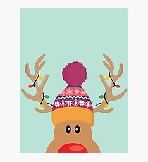Rudolph Red Nosed Reindeer is looking at you on Christmas day Photographic Print