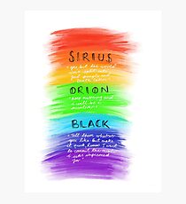Sirius Black; Pride Photographic Print