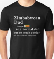 Simbabwischer Vati Definition pholder1 Vatertags-Geschenk-Flagge Simbabwischer Stolz Simbabwe wurzelt nationales Erbe wie normaler Vati, aber viel cooler Unisex T-Shirt