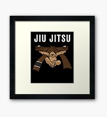 Jiu Jitsu BJJ Sloth Jiu Jitsu Brown Belt with Text White Light Framed Print