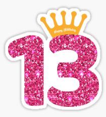13th Queens Crow Happy Birthday for Girls Sticker