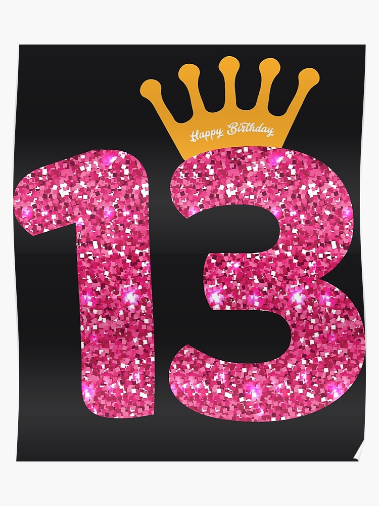 7de0db7748b28 13th Queens Crow Happy Birthday for Girls.