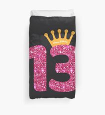 13th Queens Crow Happy Birthday for Girls Duvet Cover