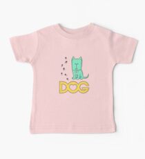 Funny dog cartoon pet with collar. Baby Tee