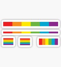 LGBT thin subtle modern rainbow flag on black Gay Lesbian Bisexual Pride Sticker