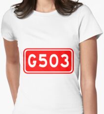 G503国道 | China National Highway Route Number Sign Women's Fitted T-Shirt