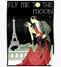 FLIEG MICH ZUM MOND; Vintage-Tanz-Druck Poster