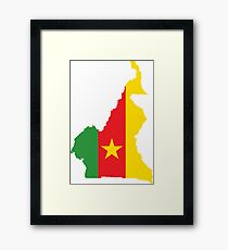 Cameroon Flag Map Framed Print