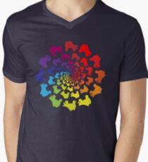 Kreis Regenbogen Skate T-Shirt mit V-Ausschnitt