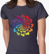circle rainbow skate Women's Fitted T-Shirt