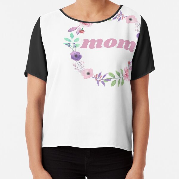 Mom with Floral Wreath Chiffon Top