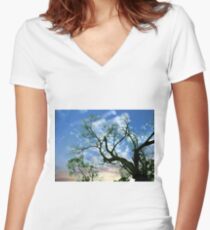 Sun and Tree Women's Fitted V-Neck T-Shirt
