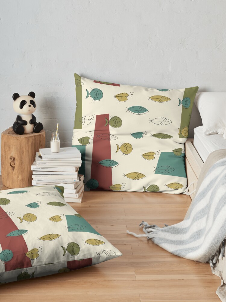 Alternate view of Midcentury Modern Fish Floor Pillow