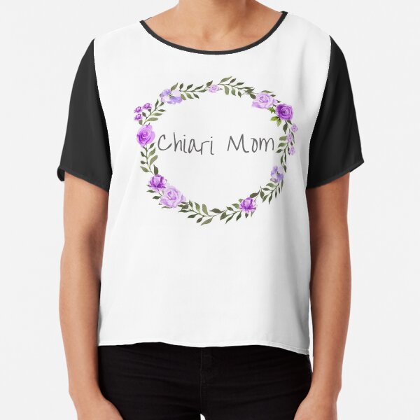 Chiari Mom With Purple Wreath Chiffon Top