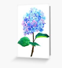 blaue lila Hortensie Grußkarte