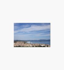Corfu town and port with cruiser cityscape Art Board