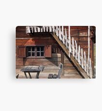 old wooden cabin log detail Canvas Print