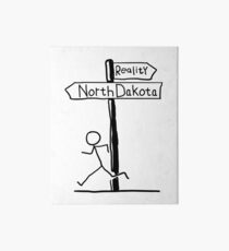 Funny "North Dakota vs Reality" Signpost Themed Design Art Board