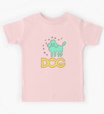 Dog cute poodle with haircut. Funny animal character. Kids Tee