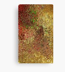 Elegant Marbled Crystal Mosaic Pattern - Gold Red and Green Canvas Print