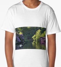 Tranquil summer reflection lake Long T-Shirt