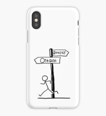 Funny "Oregon vs Reality" Signpost Themed Design iPhone Case