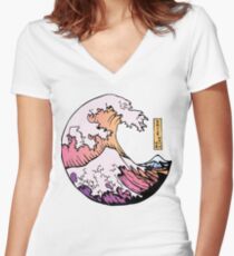 the great pastel wave Women's Fitted V-Neck T-Shirt